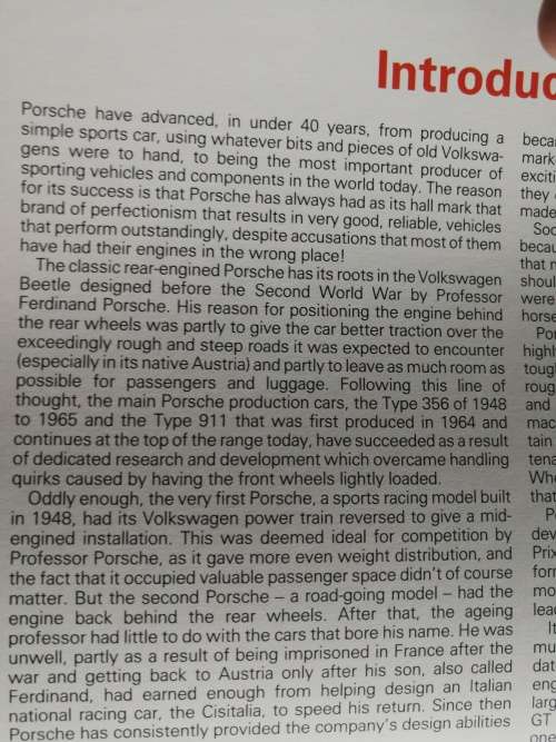 PORSCHE GREAT MARQUES POSTER BOOK CHRIS HARVEY Porsche Cars from 1955 - 1984