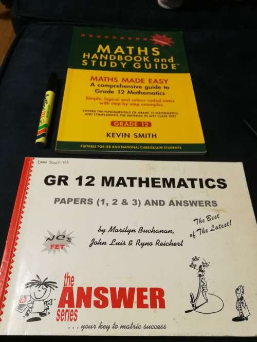 2 Books , MATHS HANDBOOK and STUDY GUIDE GRADE 12 KEVIN SMITH + GR 12 MATHEMATICS THE ANSWER SERIES
