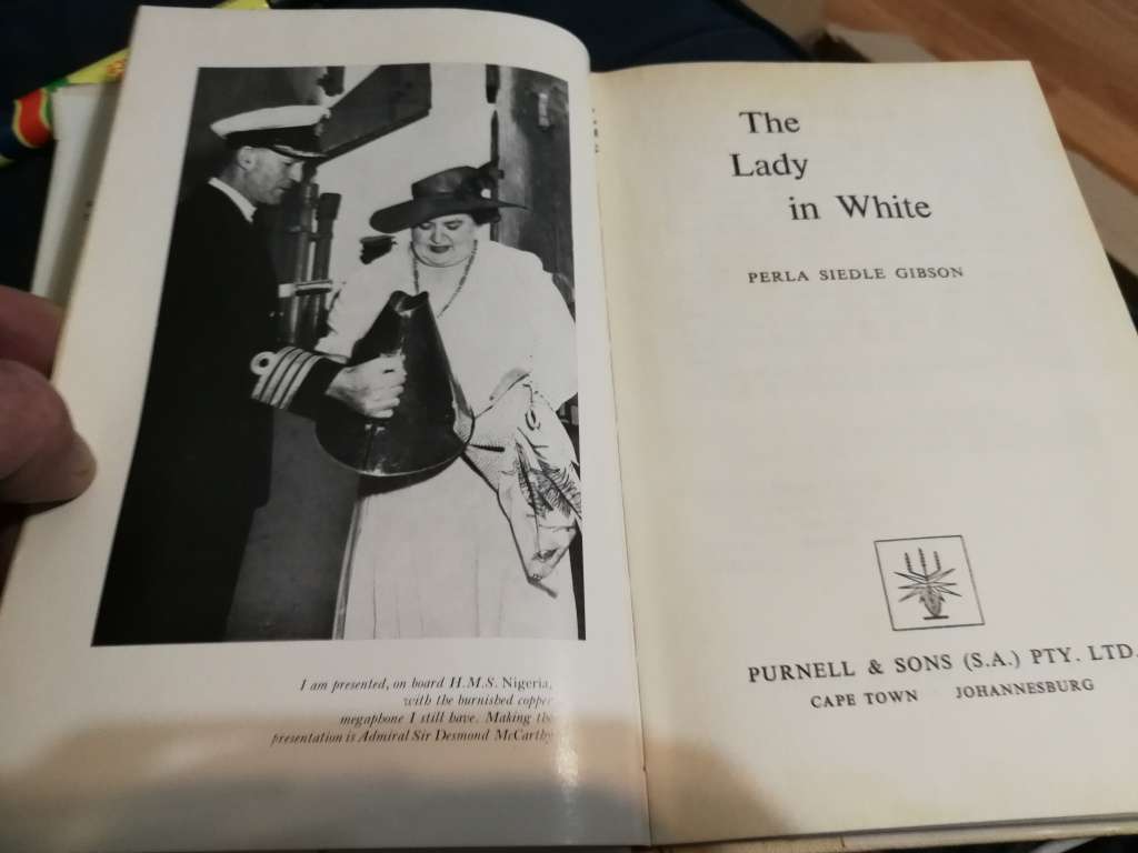 DURBAN South Africa WW2 LADY who sang to the Troops PERLA SIEDLE GIBSON LADY IN WHITE