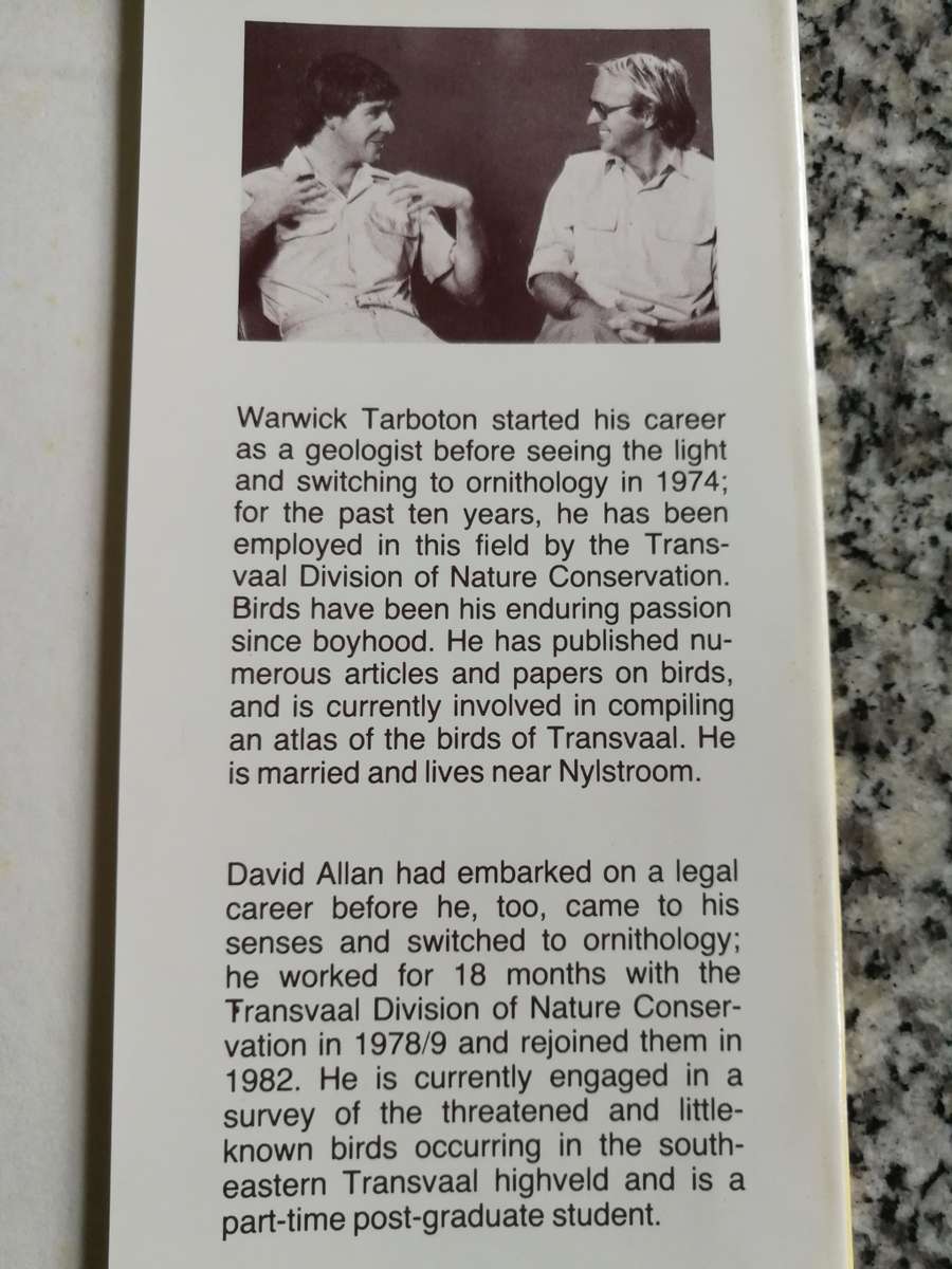 THE STATUS & CONSERVATION OF BIRDS OF PREY IN THE TRANSVAAL WARWICK TARBOTON & DAVID ALLAN