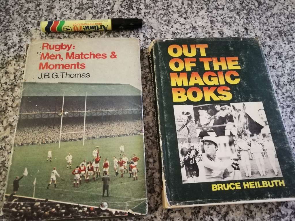 2 Books RUGBY OUT OF THE MAGIC BRUCE HEILBUTH PLUS RUGBY MEN MATCHES & MOMENTS J B G THOMAS
