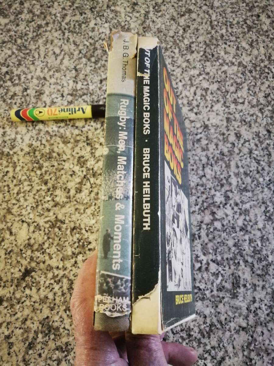 2 Books RUGBY OUT OF THE MAGIC BRUCE HEILBUTH PLUS RUGBY MEN MATCHES & MOMENTS J B G THOMAS