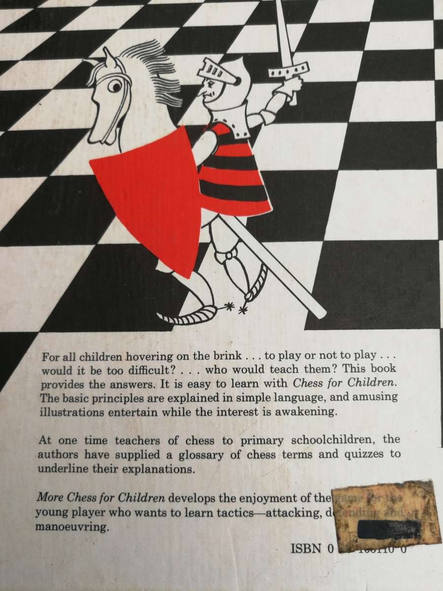 CHESS FOR CHILDREN  by RAYMOND BOTT and STANLEY MORRISON