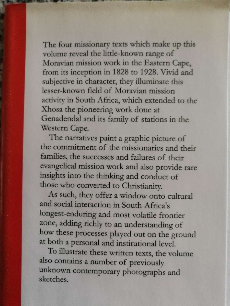 MOVAVIANS IN THE EASTERN CAPE 1828-1926 Missionary Texts Van Riebeeck Soc. Second Series