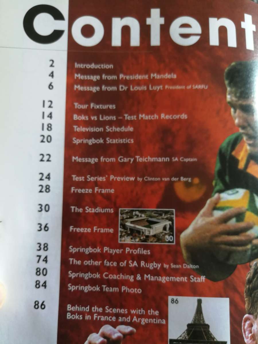 SARFU`s OFFICIAL GUIDE TO THE 1997 LIONS TOUR of SOUTH AFRICA A Press Record of the Tour  ( rugby )