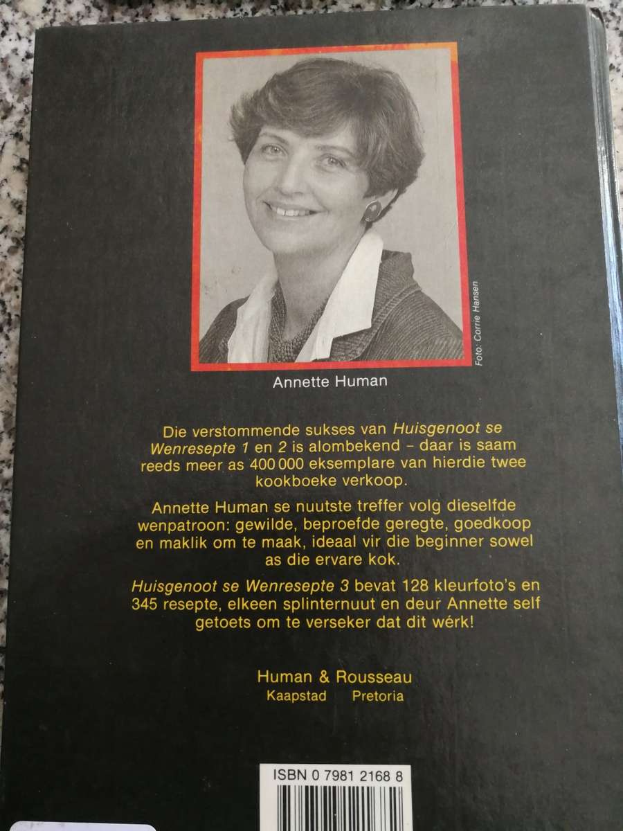 HUISGENOOT WENRESEPTE Boeke 1 tot 4 ( Vier Koekboeke Resete CARMEN NIEHAUS ANNETTE HUMAN )