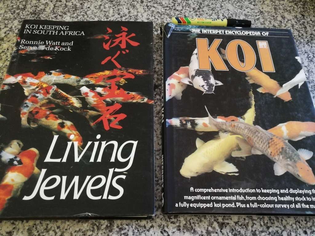 2 BOOKS KOI KEEPING IN SOUTH AFRICA LIVING JEWELS PLUS THE INTERPET ENCYCLOPEDIA OF KOI Fish