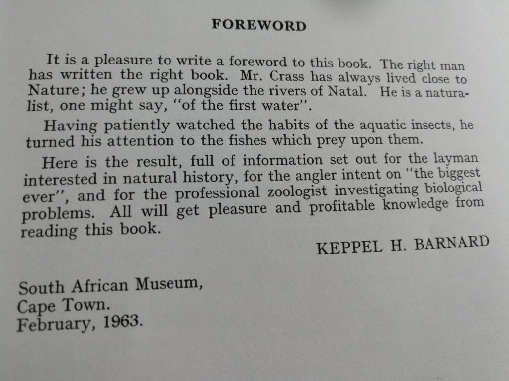 FRESHWATER FISHES OF NATAL R S CRASS 1964 ( fresh water fish )