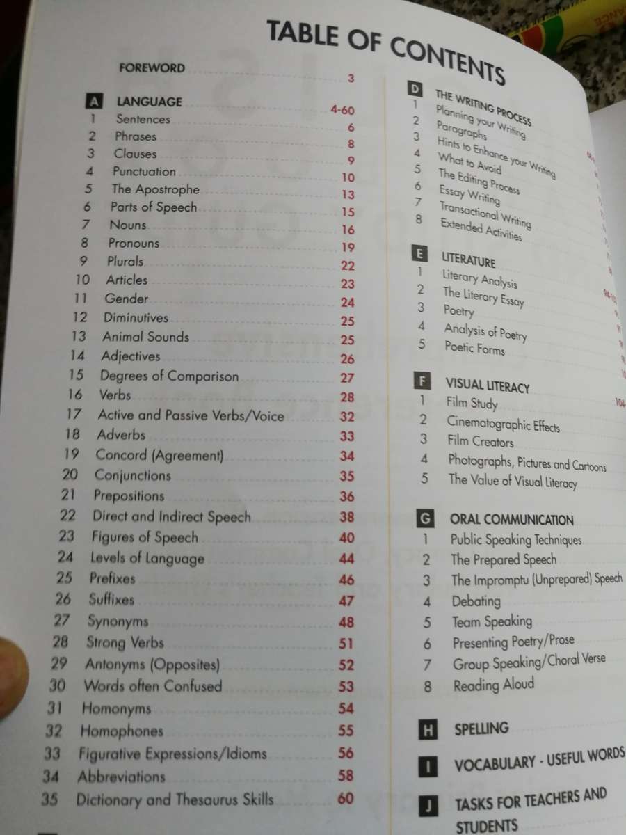 ENGLISH HANDBOOK and STUDY GUIDE A Comprehensive English Reference Book Senior Primary to Matric