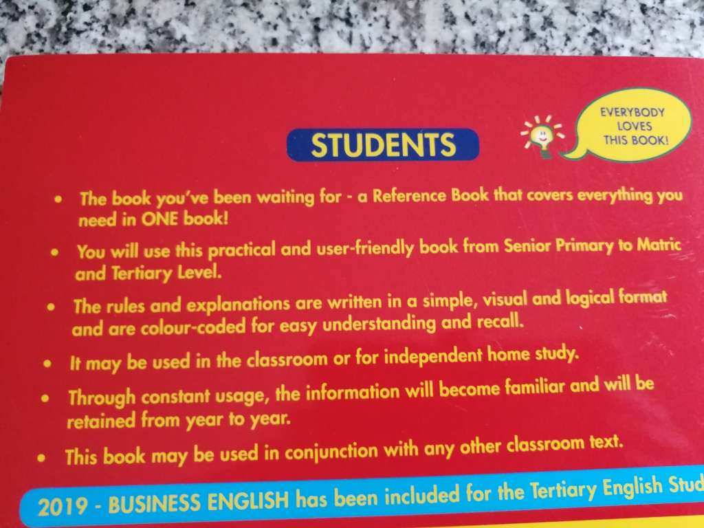 ENGLISH HANDBOOK and STUDY GUIDE A Comprehensive English Reference Book Senior Primary to Matric