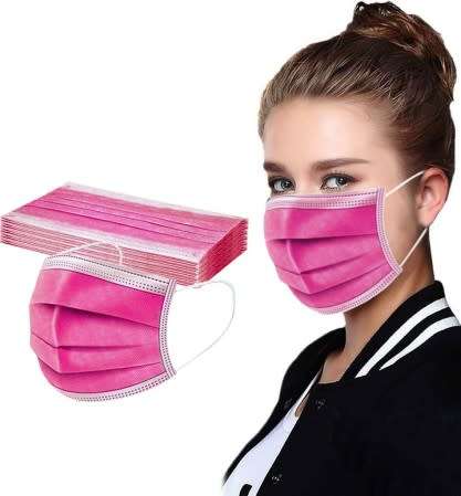 HOT PINK MASKS 3PLY box of 50