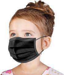KIDS BLACK 3PLY FACE MASKS (box of 50)