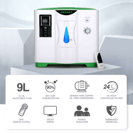 DEDAKJ Oxygen Concentrator 2 - 9 LPM 2 PEOPLE
