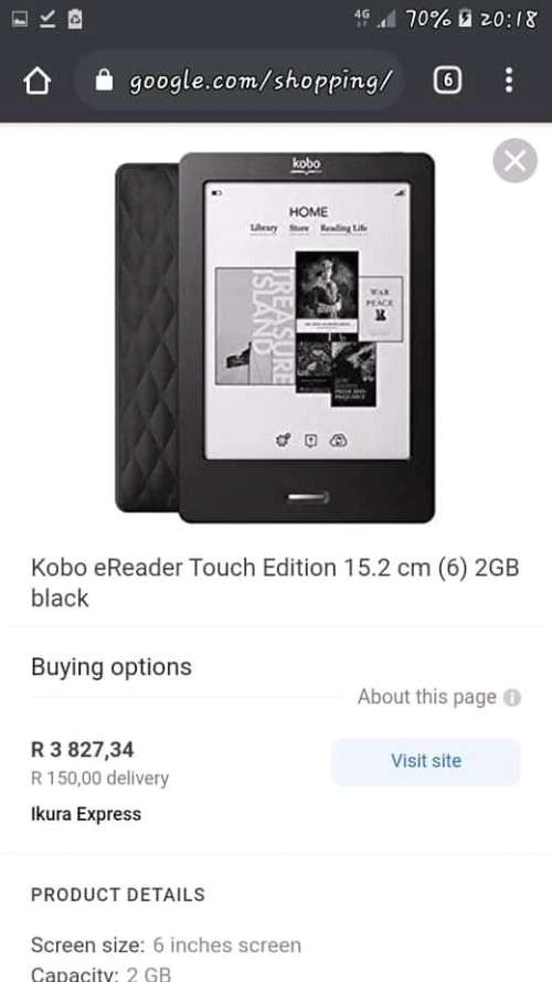 Kobo Ereader Touch Edition