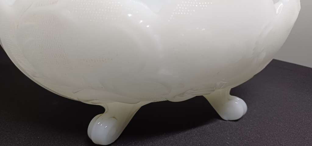 Milk glass bowl on feet