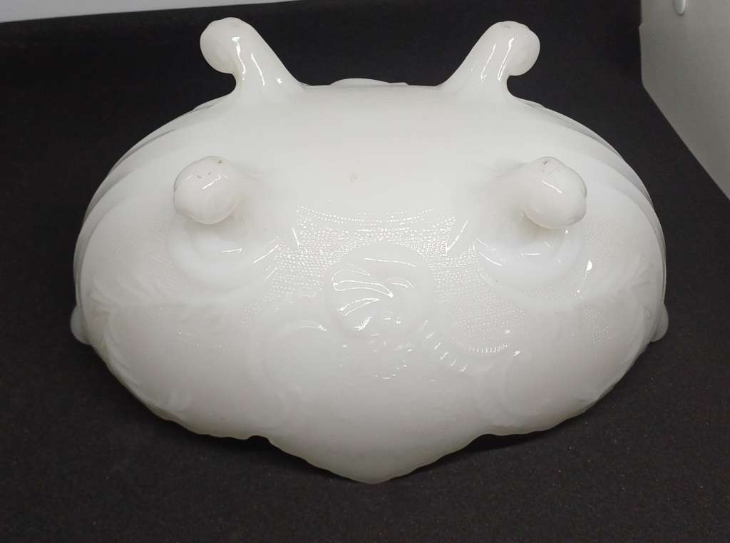Milk glass bowl on feet
