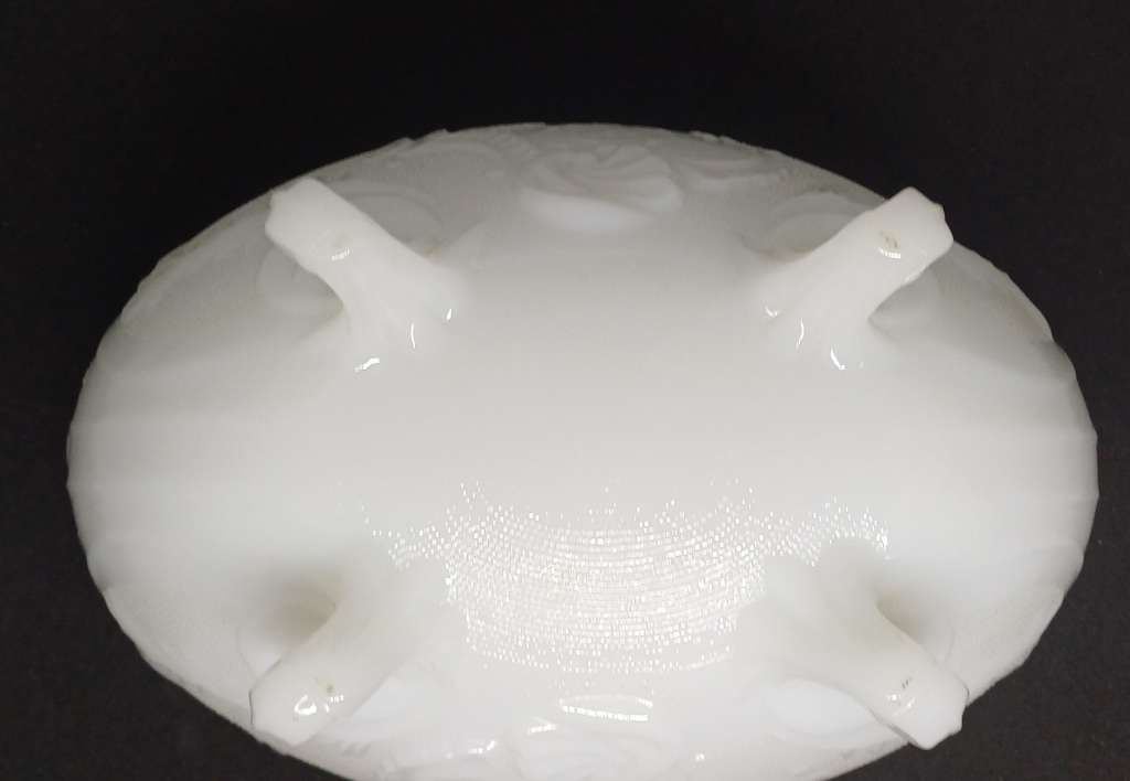 Milk glass bowl on feet