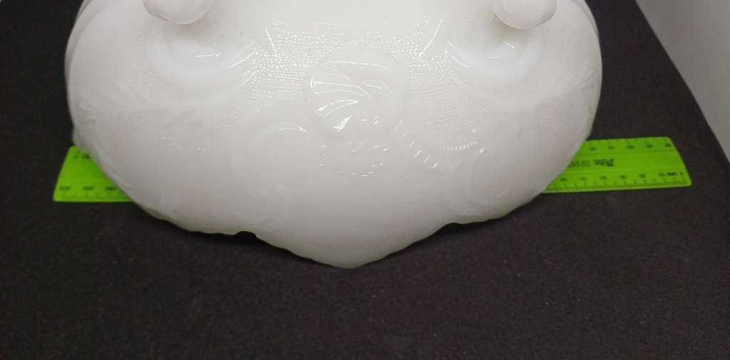 Milk glass bowl on feet