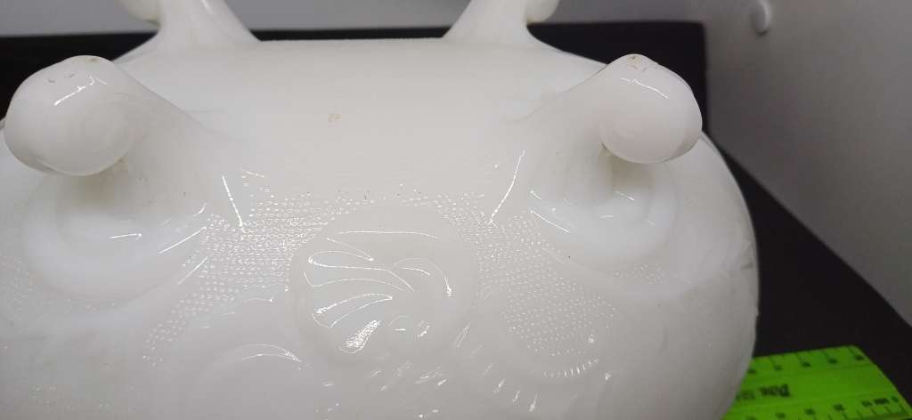 Milk glass bowl on feet