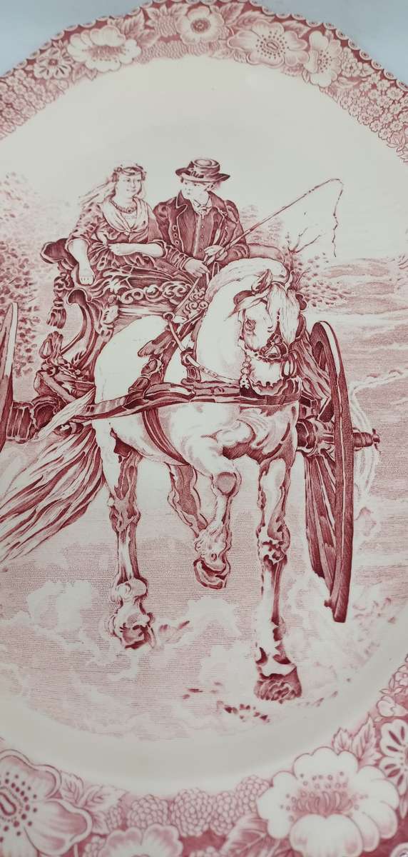 PINK DELFT LARGE PLATTER PLATE