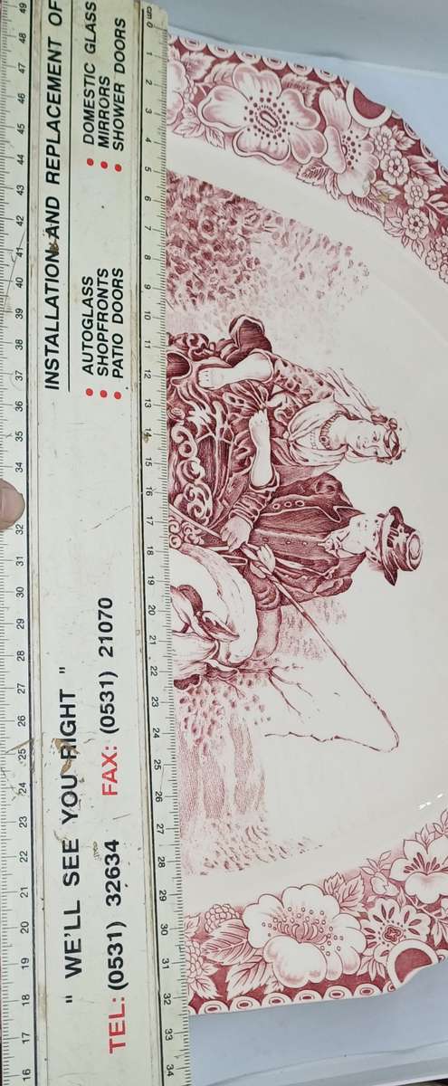 PINK DELFT LARGE PLATTER PLATE