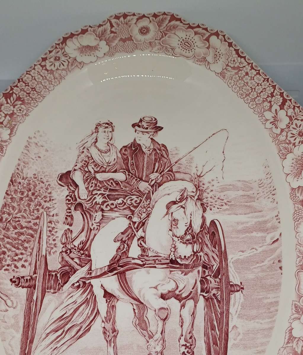 PINK DELFT LARGE PLATTER PLATE