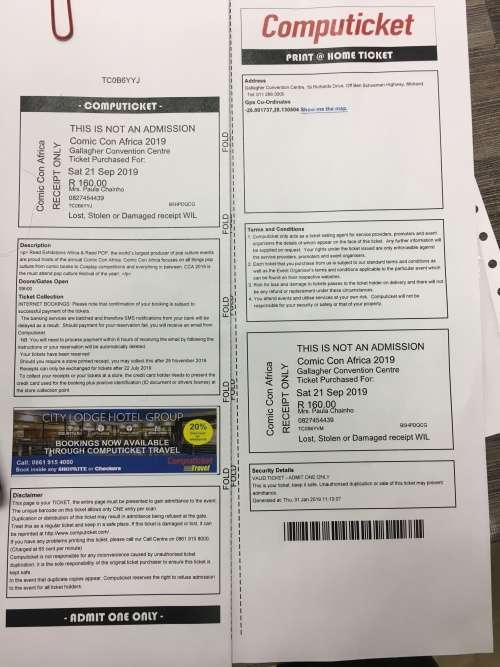 Comicon tickets