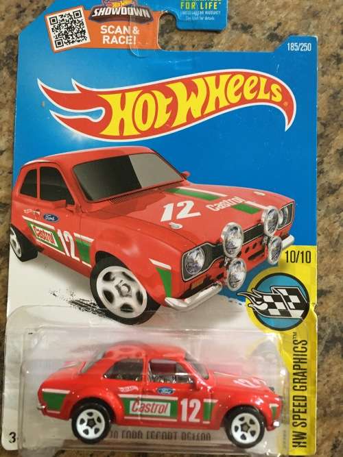 Hot Wheels escort red long card