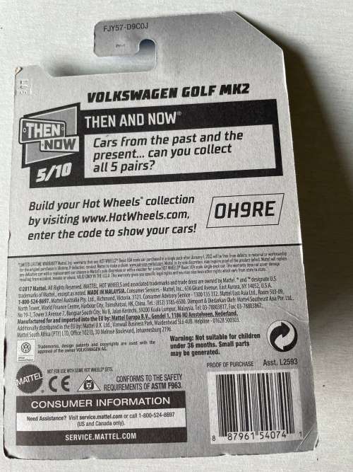 Hot Wheels Volkswagen Golf blue