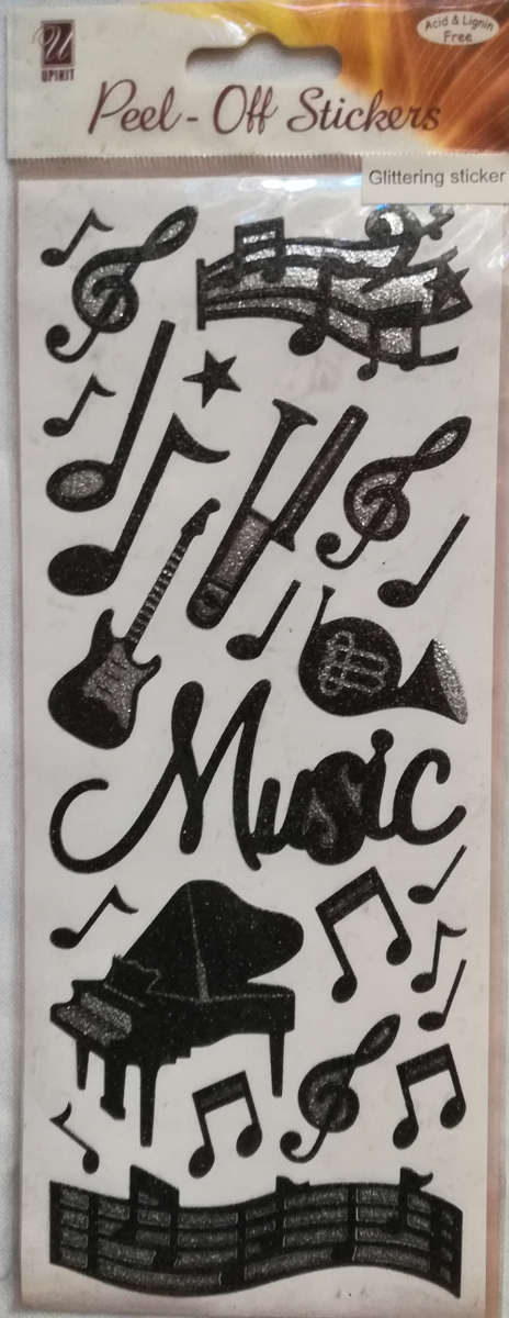 Sheet of Music Glitter Stickers