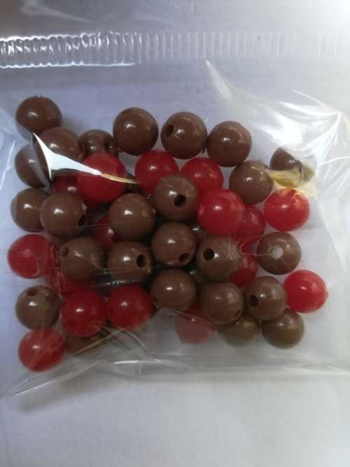 Brown & Red Mix 6mm Plastic beads 50pc