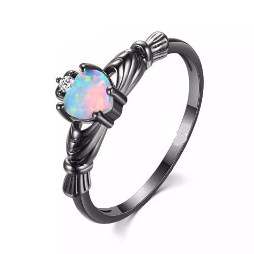 BLACK CLADDAGH RING - QUALITY PLATED (Size 7 & Size 8 in Stock)