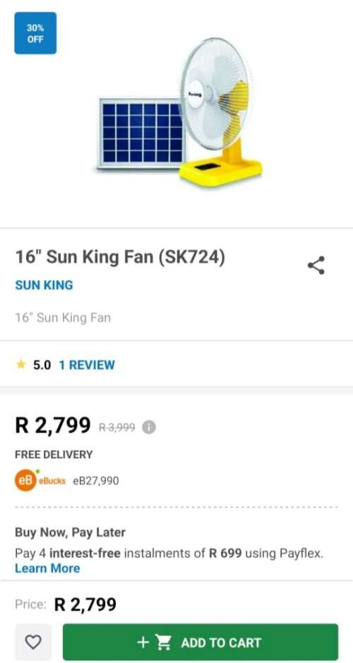 RECHARGEABLE SOLAR FAN 46CM WITH EXTERNAL 12V BATTERY & CLAMPS (LAST STOCK FOR 2023)