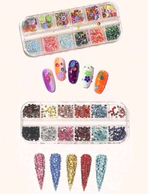 Nail Lamp Set, 45pcs Plastic Multicolor Nail Kit For Nail Salon,UV LED Light for Gel Nails