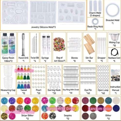 278pcs Resin Jewelry Making Starter Kit Pack