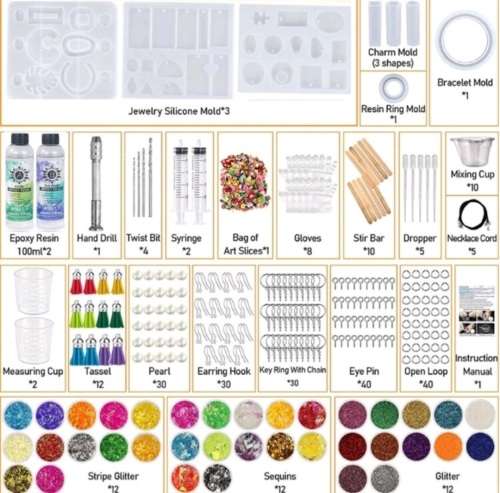278pcs Resin Jewelry Making Starter Kit Pack