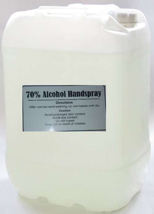 SANITIZER HAND & SURFACE SPRAY 25LT CLEAR 70% ALCOHOL-CAN DELIVER UNDER LOCKDOWN-ESSENTIAL GOODS
