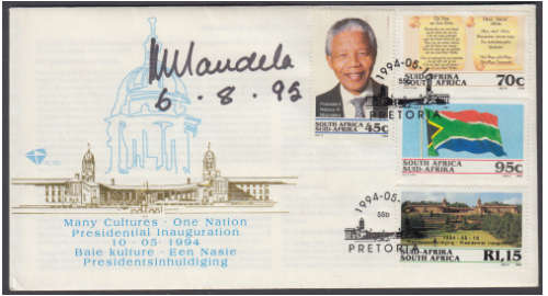 NELSON MANDELA FDC SIGNED WITH COA