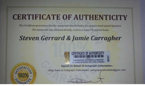 Steven Gerrard & Jamie Carragher Autographed Liverpool Programme & COA