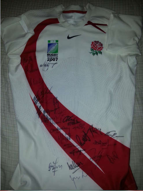 ENGLAND RUGBY WORLD CUP 2007 SIGNED PLAYER JERSEY