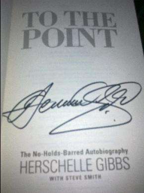 HERSHELLE GIBBS - TO THE POINT AUTOBIOGRAPHY SIGNED