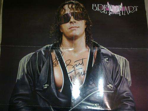Bret Hart Signed Giant Poster