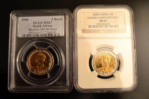 ***WOW INVEST IN THE BEST-8X HIGH GRADE  2008 MANDELA MS67 COINS-NGC VS PCGS***
