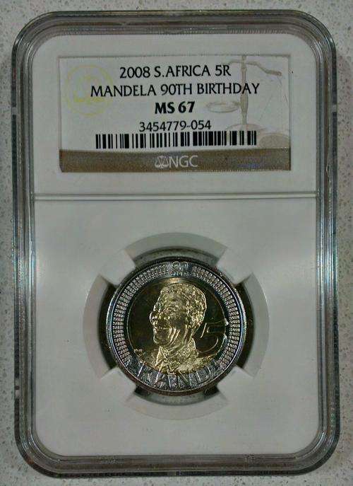 MS67 90TH Birthday MANDELA R5's GRADED BY NGC