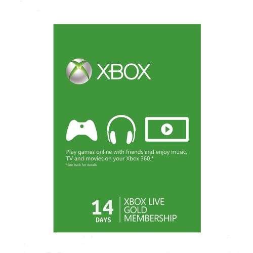 Xbox LIVE Gold 14 Days Membership Card Xbox 360 Xbox ONE