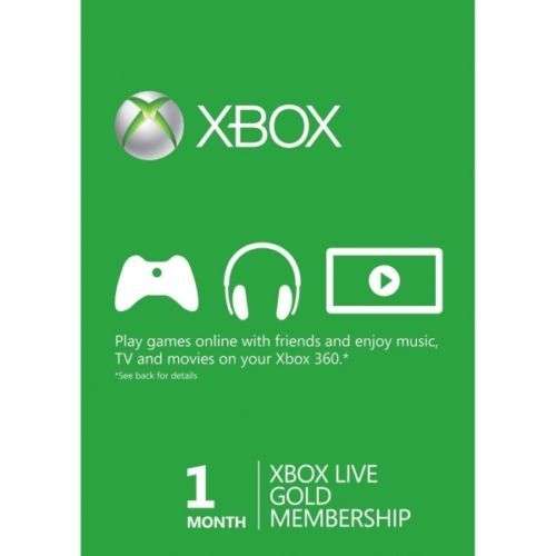 Xbox LIVE Gold 30 Days Membership Card Xbox 360 Xbox ONE