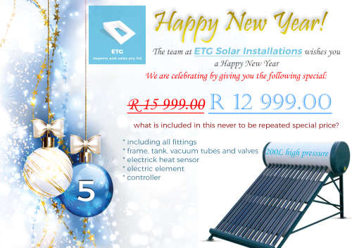 ETG 200L high pressure solar geyser R12 999.00
