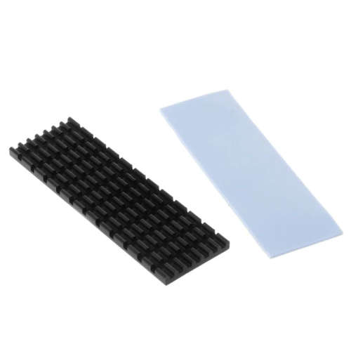 Black Aluminum Heat Sink Heat with Thermal Pads M.2 NGFF 22x80 PCI-E NvME SSD (3mm)