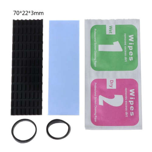 Black Aluminum Heat Sink Heat with Thermal Pads M.2 NGFF 22x80 PCI-E NvME SSD (3mm)