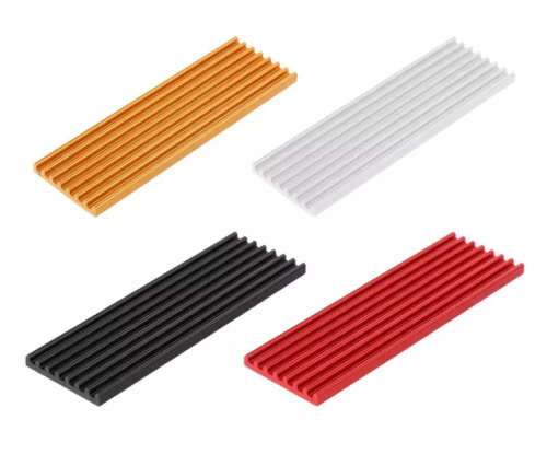 Red Aluminum Heat Sink Heat with Thermal Pads M.2 NGFF 22x80 PCI-E NvME SSD (3mm)